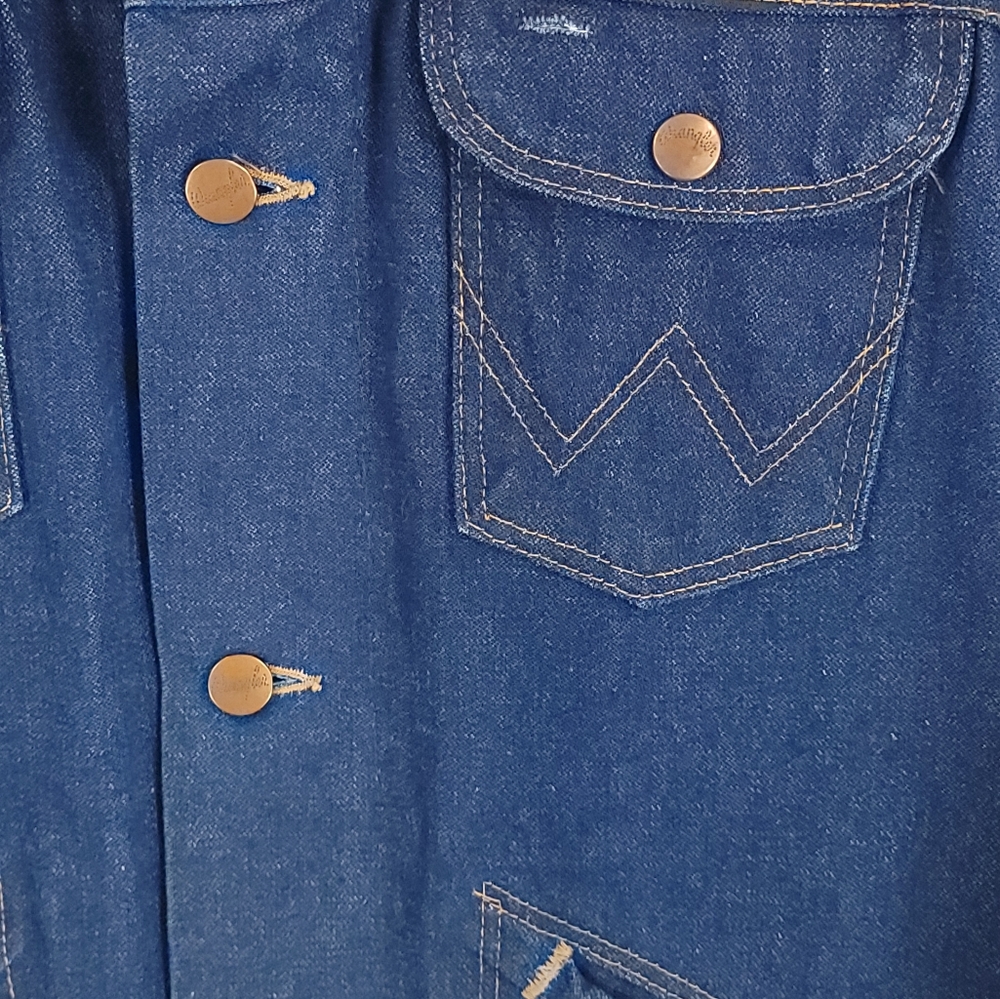 Vintage Wrangler No Fault Denim Button Front Trucker Jacket Men's 44L 74136PW - Picture 3 of 11